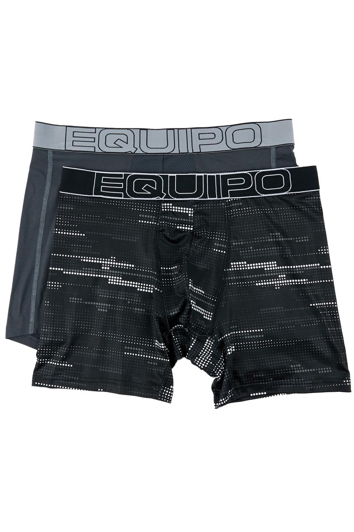 Equipo Charcoal and Dots Quick Dry Performace 2-Pack Boxer Briefs