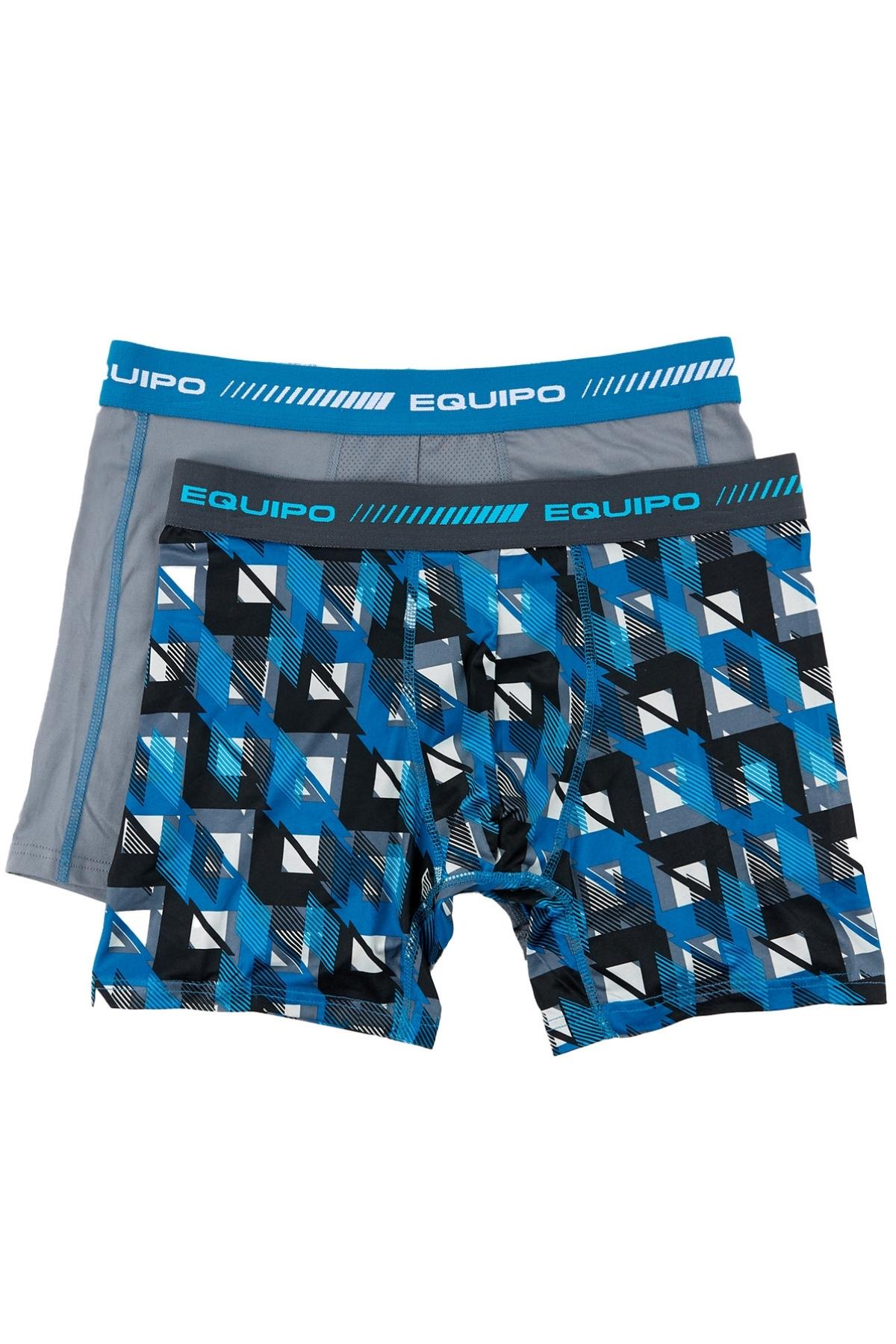 Equipo Grey and Triangles Quick Dry Performace 2-Pack Boxer Briefs