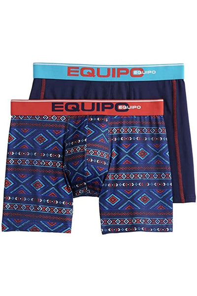 Equipo Navy and Tribal Quick Dry Performace 2-Pack Boxer Briefs