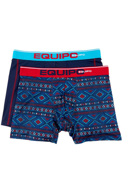 Equipo Navy and Tribal Quick Dry Performace 2-Pack Boxer Briefs