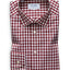 Eton Brushed Gingham Regular Fit Dress Shirt Burgundy