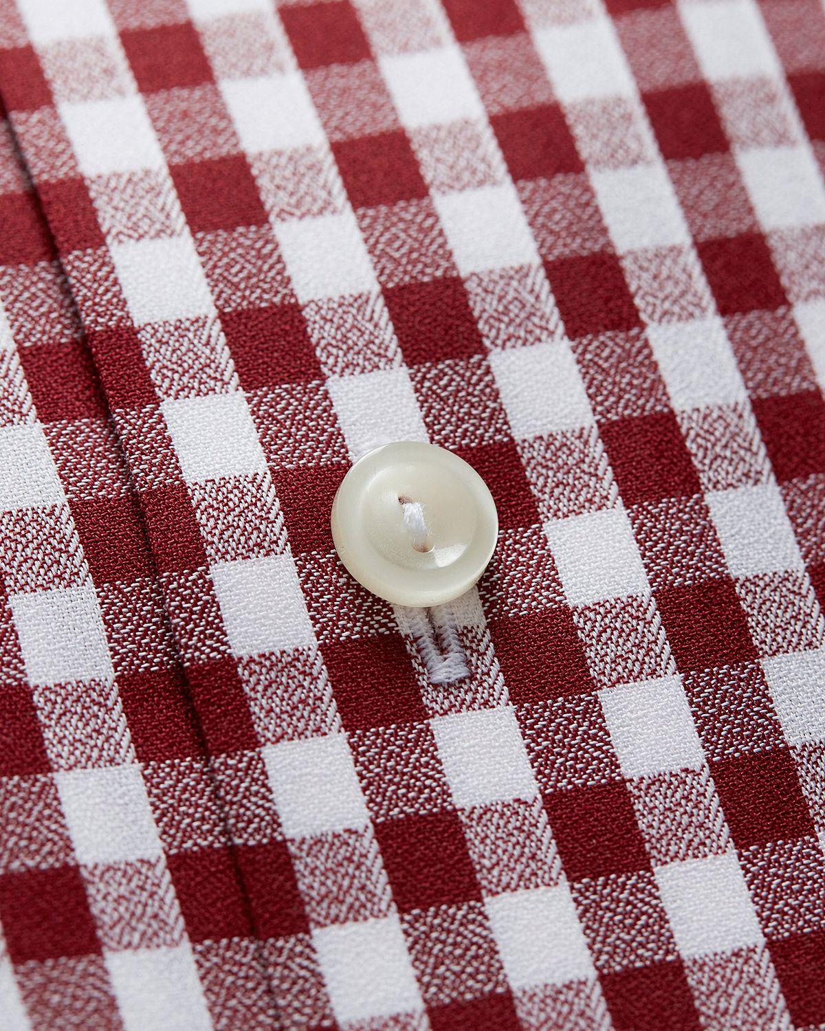 Eton Brushed Gingham Regular Fit Dress Shirt Burgundy