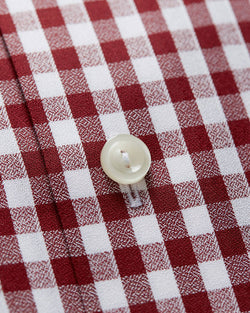 Eton Brushed Gingham Regular Fit Dress Shirt Burgundy thumbnail 3