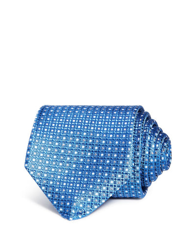 Eton Mini Dot-in-square Silk Classic Tie Blue