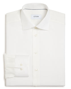 Eton Of Sweden Basic Regular Fit Small Herringbone Dress Shirt White thumbnail 1