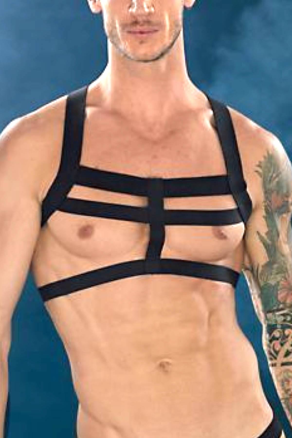 Extreme Collection Black Elastic Dungeon Harness