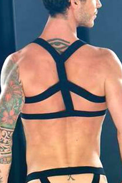 Extreme Collection Black Elastic Dungeon Harness thumbnail 2