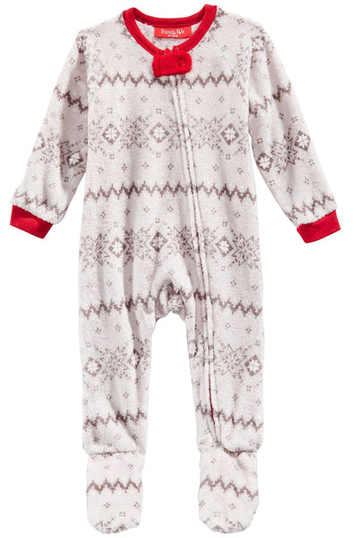 Family PJs BABY Grey Winter Fair-Isle Onesie