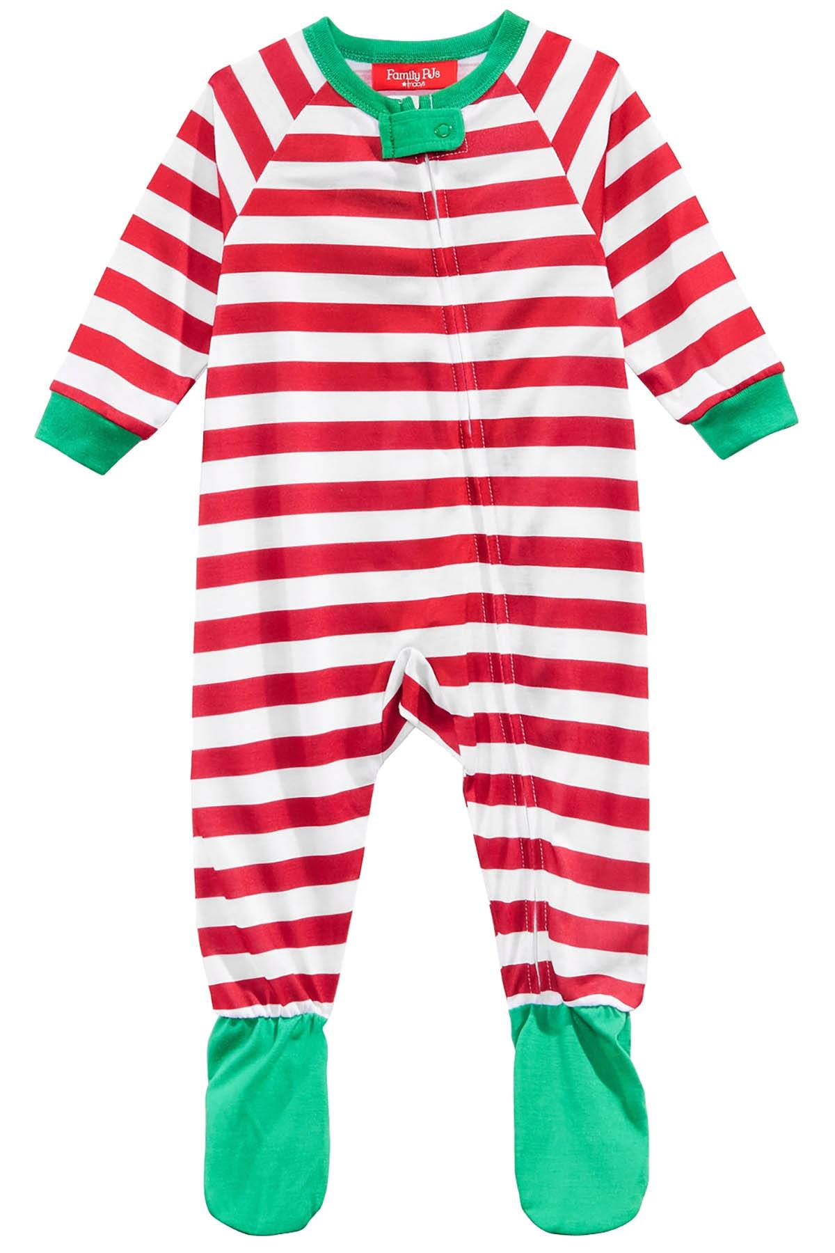 Family PJs BABY Holiday Stripe Footed Pajamas
