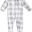 Family PJs BABY White Buffalo Check Baby Bear Footed Pajamas