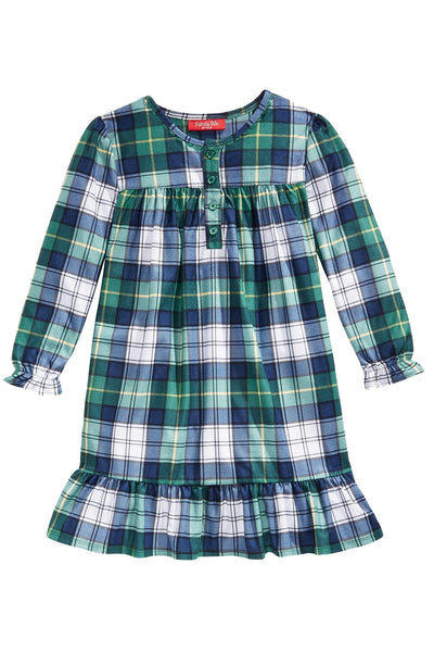 Family PJs KIDS Green Mackenzie Plaid Nightgown