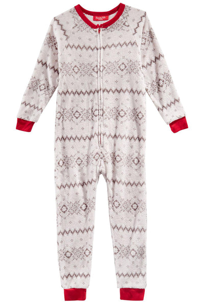 Family PJs KIDS Grey Winter Fair-Isle Onesie