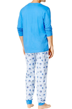 Family PJs Men Blue Dreidle/Hanukkah Pajama Set thumbnail 2