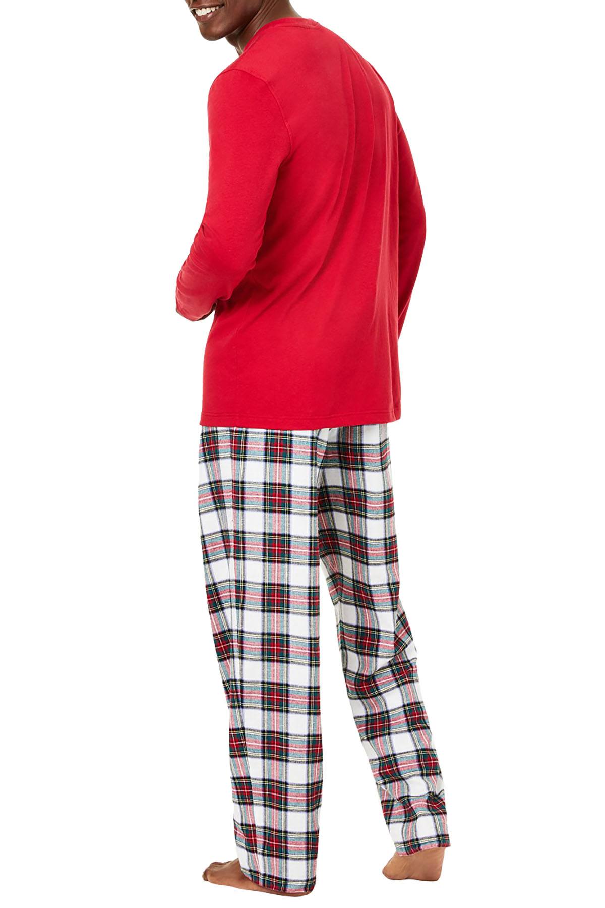 Family PJs Men Holiday Mix It Henley Pajama Set in Stewart Plaid