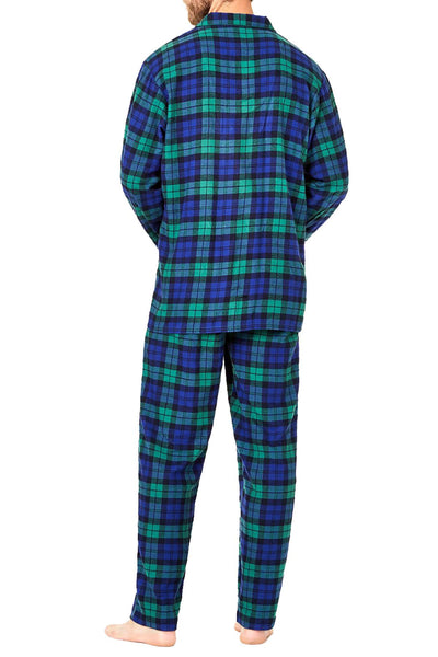 Family PJs Men Holiday Plaid Pajama Set in Black Watch Plaid