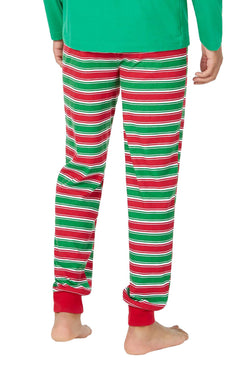 Family PJs Men Holiday Striped Jogger Pajama Pant thumbnail 2