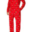 Family PJs Men Hooded Footed Pajama Onesie in Reindeer Red
