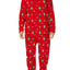 Family PJs Men Red Elf-Printed Hooded Pajama Onesie