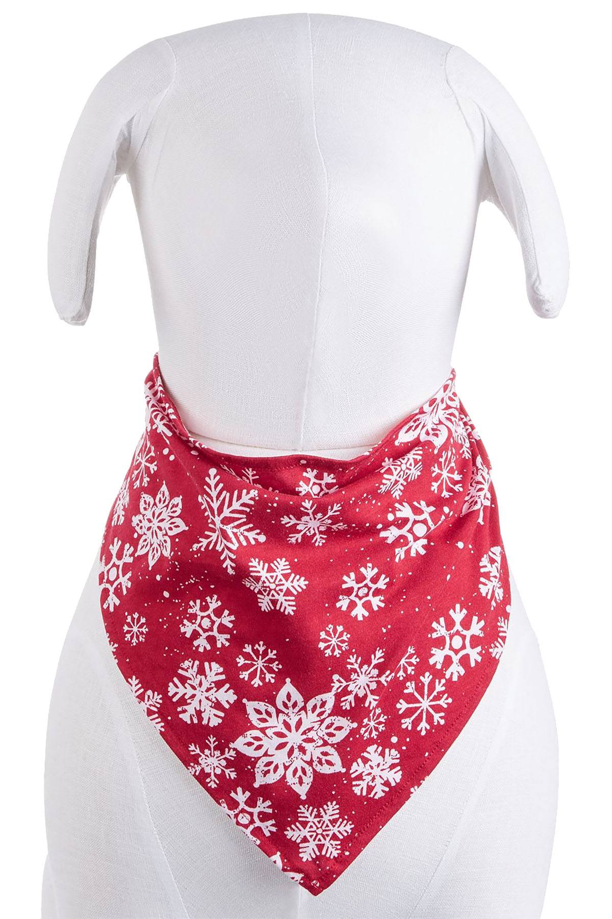 Family PJs PET Pet Bandana in Merry Snowflake