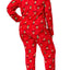 Family PJs PLUS Red/Reindeer Holiday Hooded/Footed Pajama Jumpsuit