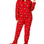 Family PJs PLUS Red/Reindeer Holiday Hooded/Footed Pajama Jumpsuit