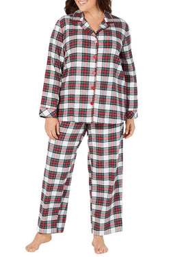 Family PJs PLUS Stewart Plaid Flannel Pajama Set thumbnail 2