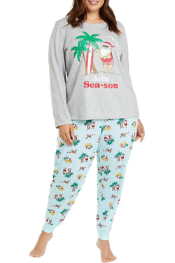 Family PJs PLUS Tropical Santa Pajama Set thumbnail 1
