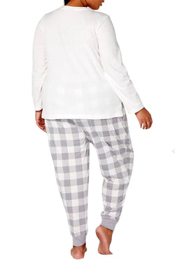 Family PJs PLUS Winter Pajama Set in Mama Bear White thumbnail 2