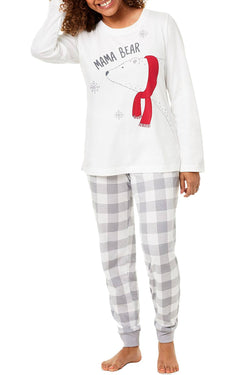 Family PJs PLUS Winter Pajama Set in Mama Bear White thumbnail 3