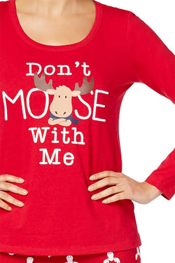 Family PJs Red/Moose-Print 2-pc Pajama Set thumbnail 3