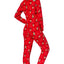 Family PJs Red/Reindeer Holiday Hooded/Footed Pajama Jumpsuit