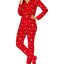 Family PJs Red/Reindeer Holiday Hooded/Footed Pajama Jumpsuit