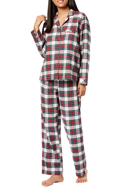 Family PJs Women's Holiday Pajama Set in Stewart Plaid Flannel thumbnail 1