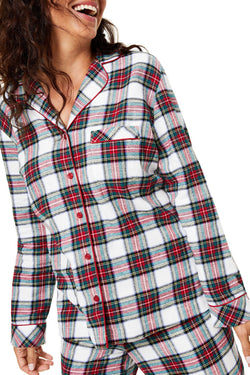 Family PJs Women's Holiday Pajama Set in Stewart Plaid Flannel thumbnail 3