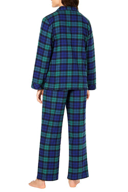 Family PJs Women's Plaid Flannel Pajama Set in Black Watch thumbnail 2