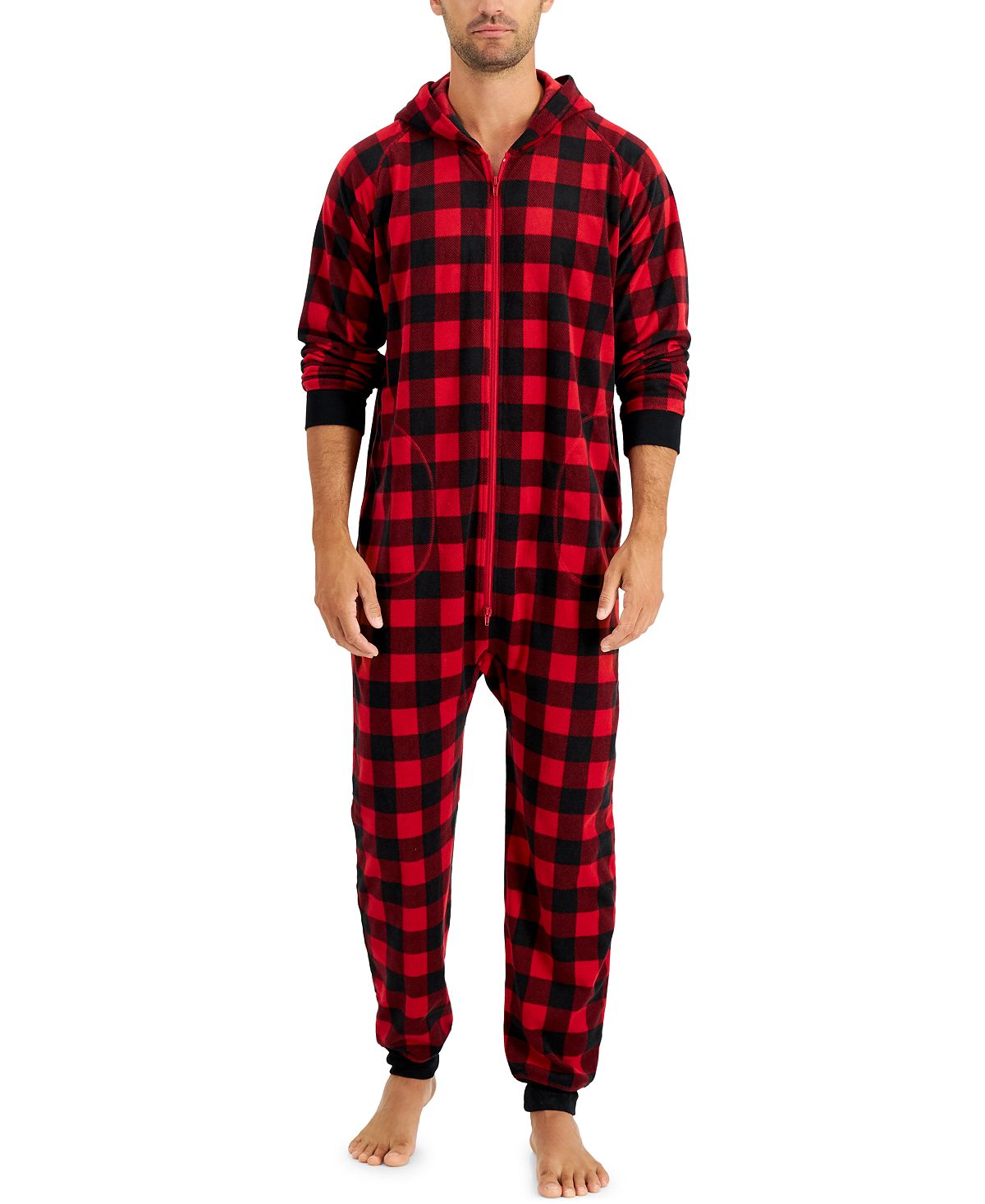 Family Pajamas Matching 1-pc. Red Check Printed Red Buff Check
