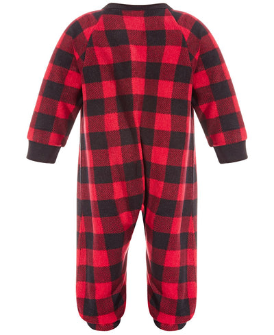 Family Pajamas Matching Baby Red Check Printed Footed Red Check