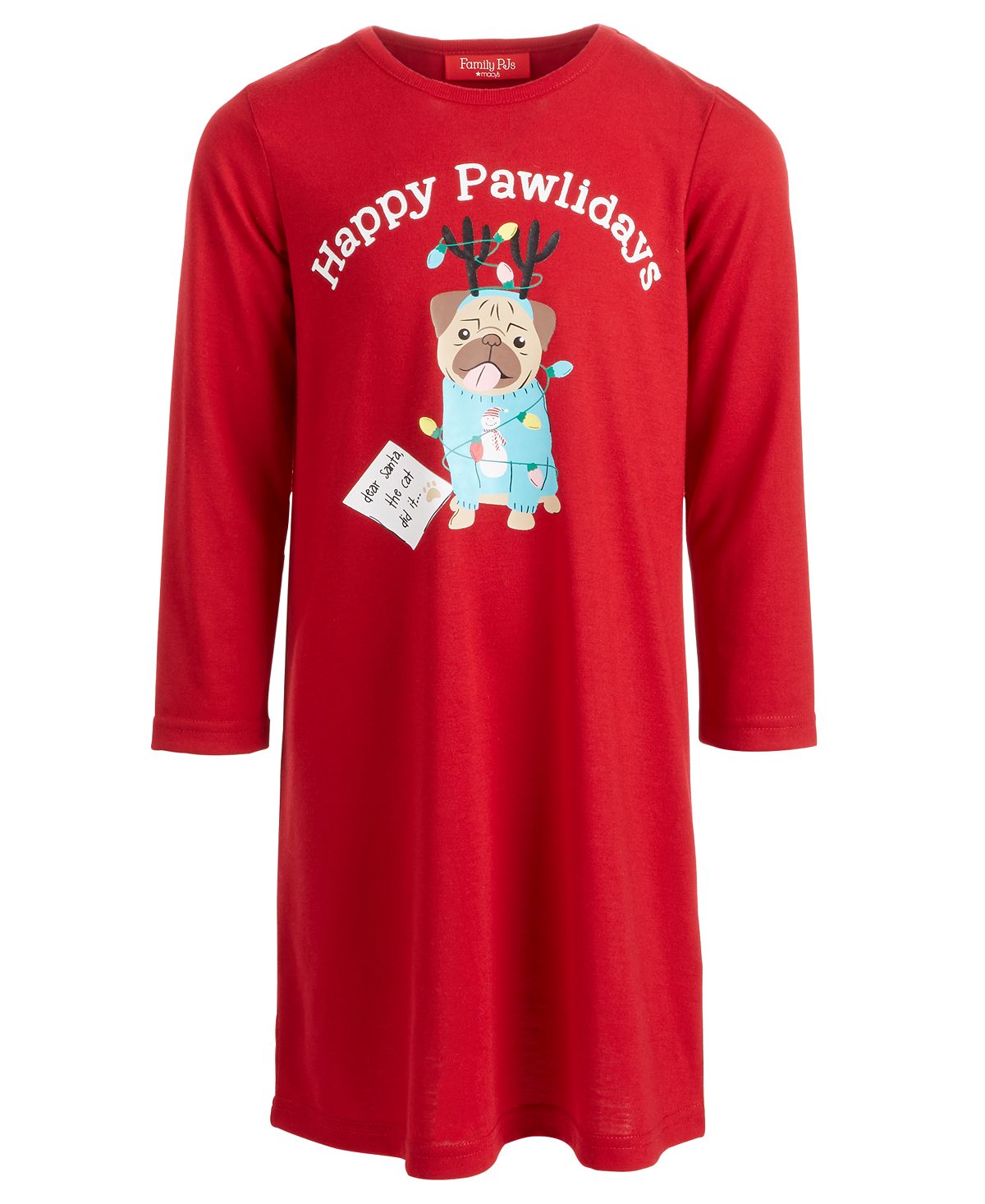 Family Pajamas Matching Kids Happy Pawlidays Sleep Shirt Pawlidays