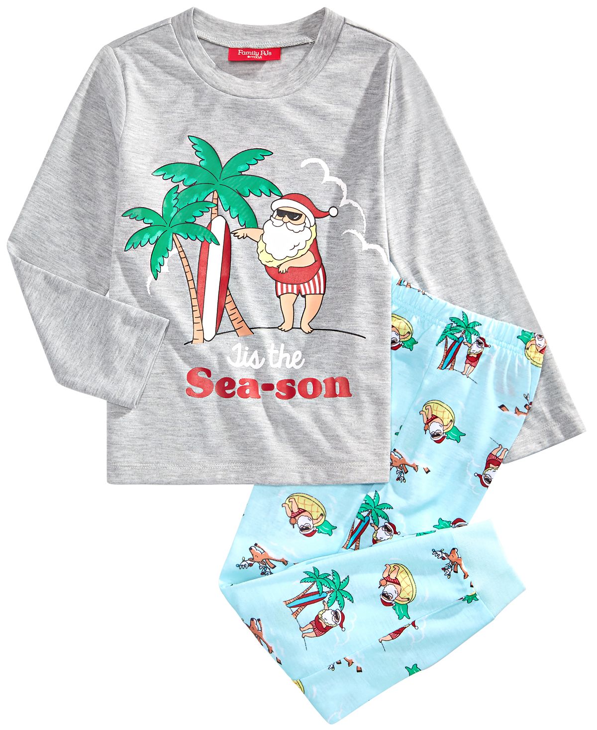 Family Pajamas Matching Kids Tropical Santa Pajama Set 'Tis The Season