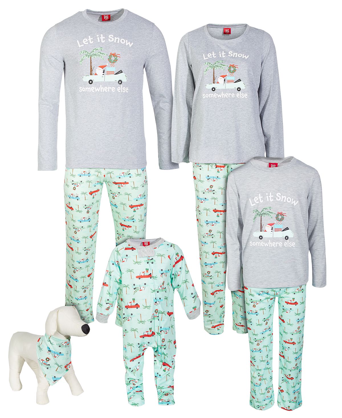 Family Pajamas Matching Toddler Little & Big Kids Tropical Santa Family Pajama Set Trop Santa