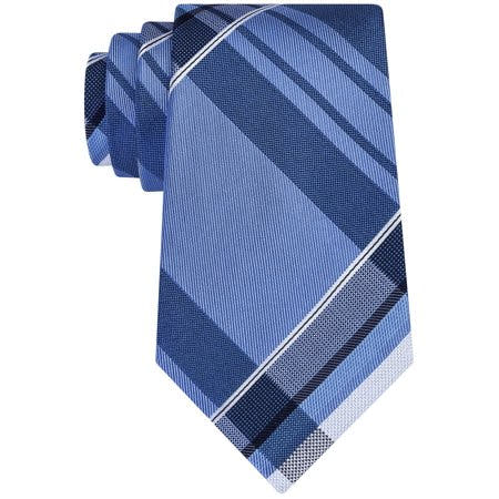 Famous Name Famous Brand Men's Plaid Slim Tie Blue Blue