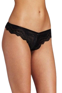 Felina Black Low-Rise Lace-Appeal Thong thumbnail 1