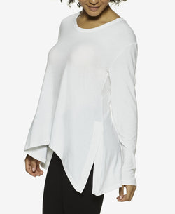 Felina Essentials Asymmetrical Modal Lounge Tunic White thumbnail 1