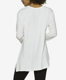 Felina Essentials Asymmetrical Modal Lounge Tunic White thumbnail 2