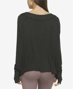 Felina Essentials Modal Rib V-neck Top Black thumbnail 2