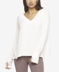 Felina Essentials Modal Rib V-neck Top White thumbnail 1