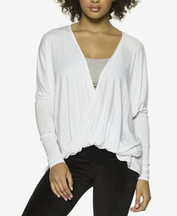 Felina Essentials Modal Twist Front Lounge Top White thumbnail 1