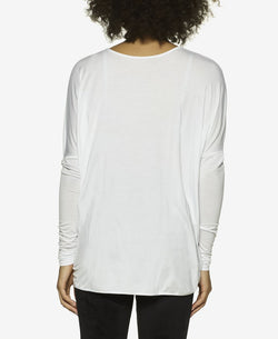 Felina Essentials Modal Twist Front Lounge Top White thumbnail 2