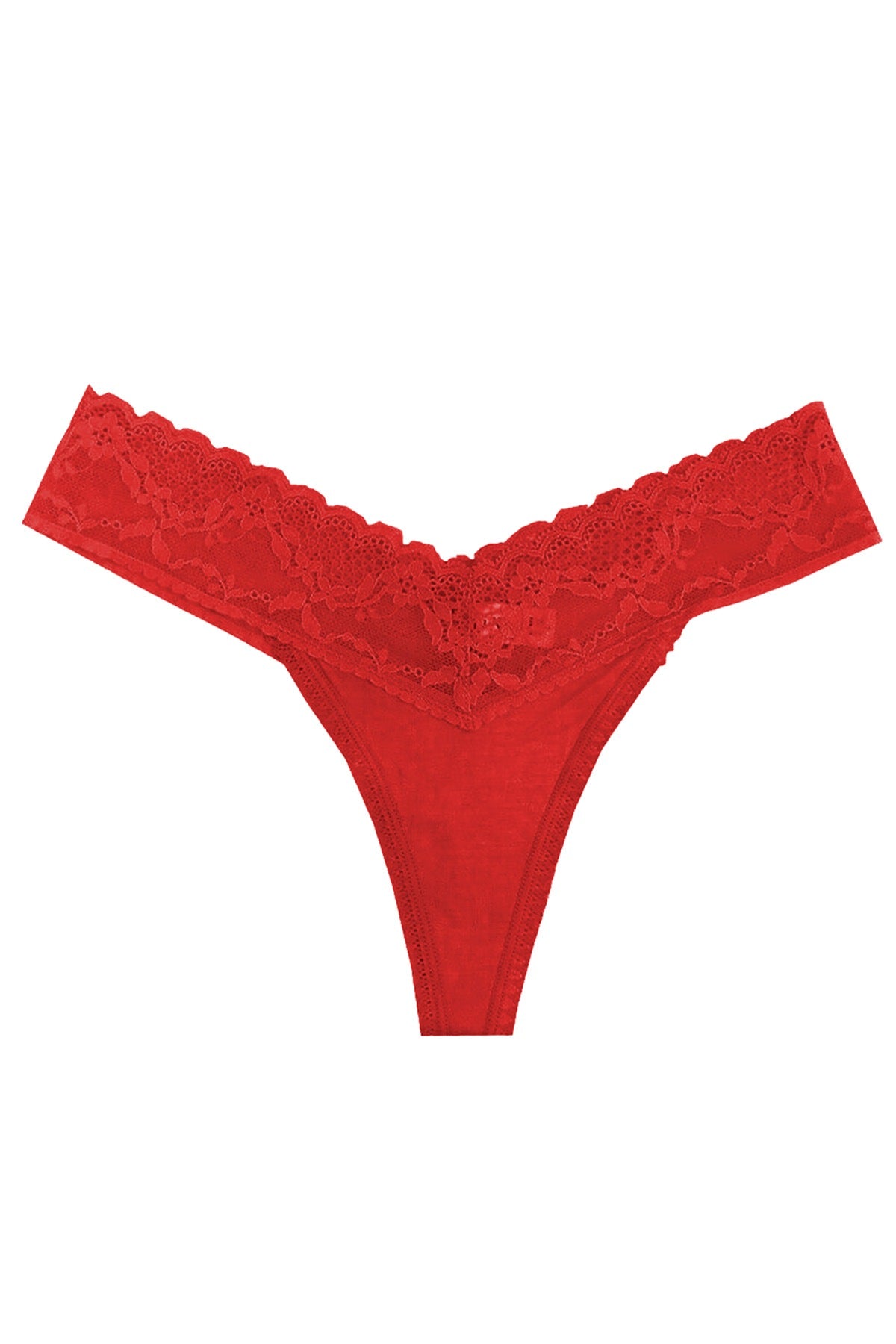 Felina True Red Timeless Low Rise Lace Thong