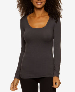 Felina Velvety Soft Long Sleeve Loungewear Top Charcoal Heather thumbnail 1